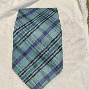 Giorgio Armani Teal and Navy Plaid Tie